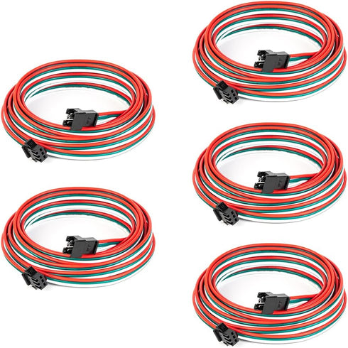 BTF-LIGHTING 5 pcs/Pack 20AWG 3 Pin JST SM Male Female Plug LED Connector 6.56ft(2m) Extension Cable for WS2812B WS2811 WS2814 SK6812 FCOB RGB CCT...