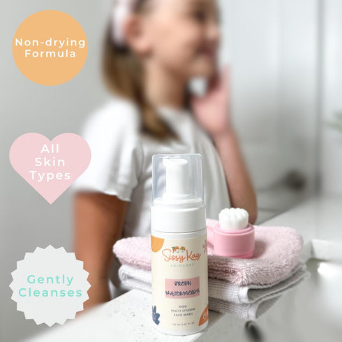 Kids Face Wash - Foaming Face Wash For Kids - Gentle Skin Care - Natural Face Cleanser With Vitamin C & Vitamin E - For Girls and Boys - Tear Free...