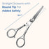 Pet Grooming Scissors Set With Round Tips For Dogs & Cats - Professional Grade Shears Safely Cut Through Dog or Cat Hair - Fur Trimming Made Easy ...