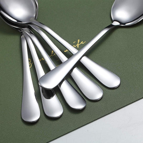 Dinner Spoons, Kyraton 6 Pieces 7.5" Stainless Steel Table Spoon, Soup Spoons, Dessert Spoons Sliverware Dishwasher Safe Set of 6...