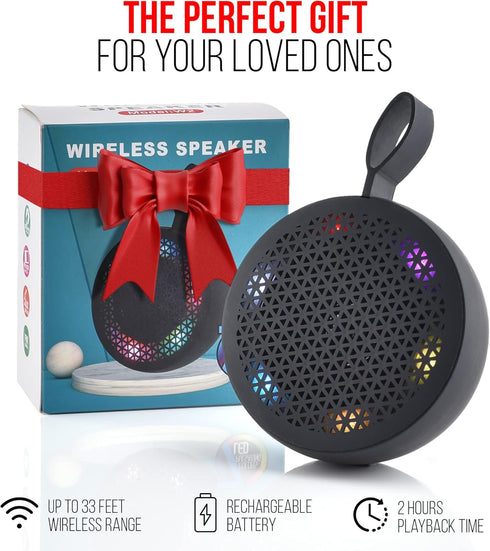 RISEBASS Water Resistant Bluetooth Shower Speaker, Handsfree Portable Speakerphone Control Buttons with LED Light, True Wireless Stereo for Bathro...