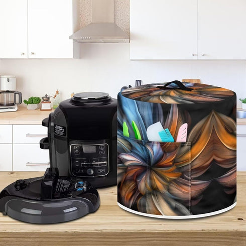 Boho Floral Pressure Cooker Cover for Women Dust-proof Cover for Rice Cooker Air Fryer Kitchen Appliance Covers with Top Handle and Pocket Home Ki...