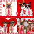 18pcs Valentines Day Dog Neck Ties, Bulk Adjustable Pink Red Small Dog Collar Ties, Valentines Day Love Rose Kiss Pattern Dog Ties for Holiday Dog...