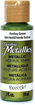 DecoArt Dazzling Metallics 2-Ounce Festive Green Acrylic Paint...