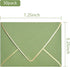 A7 sage green Envelopes 5 x 7 With Gold Border,- 25 Pack,For 5x7 Cards| Quick Self Seal| for Weddings, Invitations, Photos, Graduation, Baby Showe...