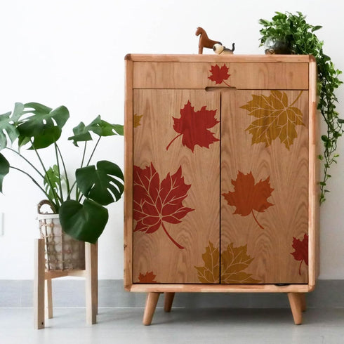 FINGERINSPIRE 5PCS Maple Leaf Stencils 3.9/5.9/7.9/9.8/11.8inch Square Leaves Painting Stencil Autumn Plants Stencil Plastic PET Drawing Template ...