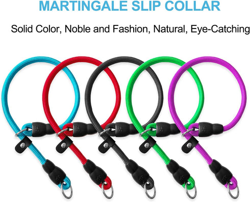 LOS ANDES Dog Slip Collar, No Pull Choker Collar for Dogs, Slip Collars with Slidable Stopper, Dog Training Collar Martingale Collar for Small Med...