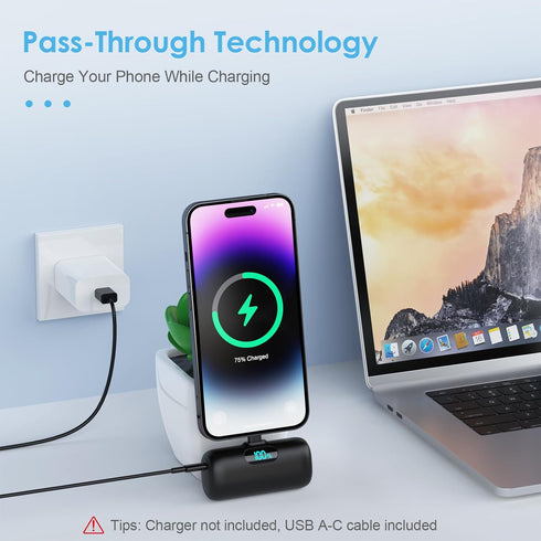 Small Portable Charger for iPhone,Upgraded 5000mAh PD Fast Charging Power Bank,Mini Battery Pack Backup Charger Compatible with iPhone 14/14 Pro M...