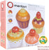 Toys - Teatime Cupcake Set - 4pc Wooden Assorted Decorated Cupcake Playset - Afternook Playset Toy for Children Pretend Kitchen Play - Social and ...