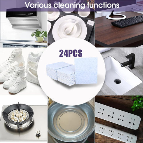 24 Pack Light Scouring Pad with Foam, Triple Cleaning Scrub Pad Singles Heavy Duty Household Non-Scratch Abrasive Hand Pad Multi Surface Magic Spo...