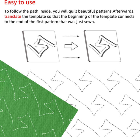 4Pcs Free Motion Quilting Templates Machine Quilting Templates Quilting Rulers Quitling Design Quilting Supplies Quilting Stencil with Non-Slip Gr...