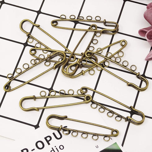 Honbay 10PCS 5.7cm/2.24inch Heavy Duty Safety Pins Brooch with 5 Holes for Blankets, Skirts, Kilts, Knitted Fabric, Crafts...