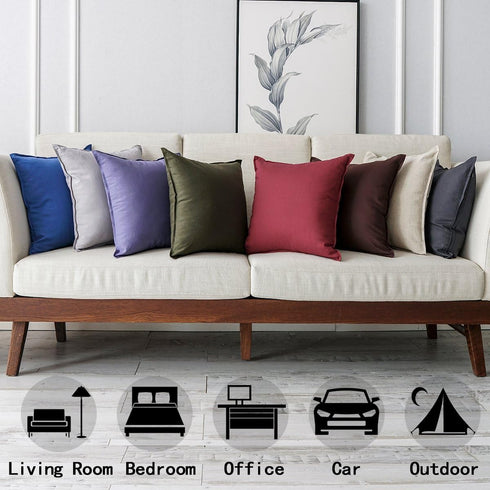Jeanerlor 26"x26" Decorative Cotton Linen Couch Throw Pillow Case Cool Durable Classy Euro Sham Comfortable Cushion Cover for Wedding Party Gift/C...