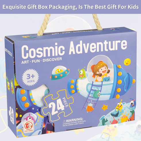 Puzzles for Kids Ages 3-5, Cosmic Adventure Jigsaw Puzzles with Packag Box, 24 Piece Jigsaw Puzzles for 3-8 Years Toddlers, Boys Girls Educational...