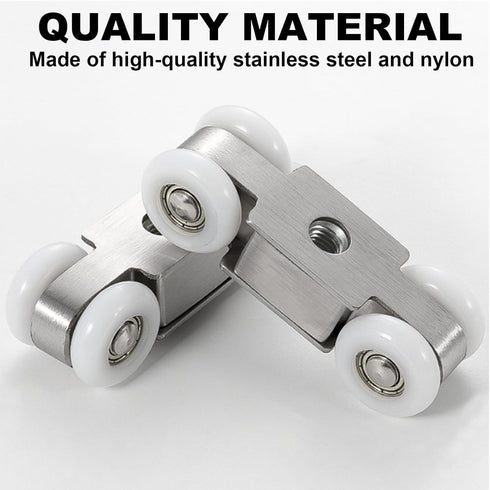 2pcs 4-Wheel Stainless Stee Hanging Wheel Suitable fo Sliding Doors in Halls and Kitchen cabinets wadrobe Sliding Door...