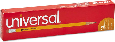 Universal UNV55400 HB #2 Woodcase Pencil - Black Lead/Yellow Barrel (1-Dozen)...