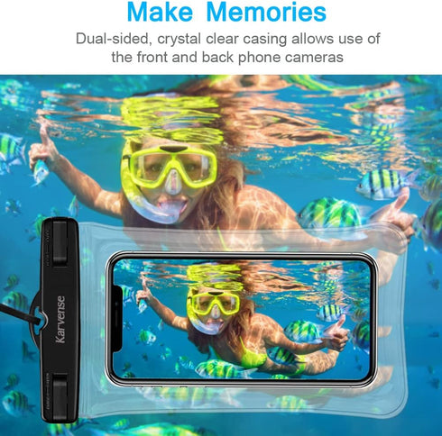 Waterproof Phone Pouch/Case Floating, Water Proof Phone Pouch for iPhone & Samsung Galaxy, IPX8 Phone Water Protector Pouch for Travel, Vacation, ...