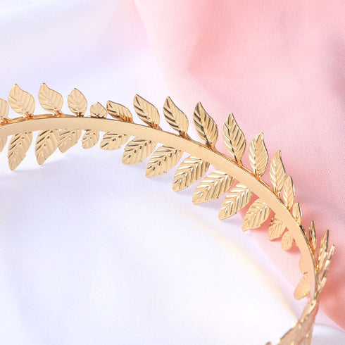 Toyvian Bridal Hair Crown Roman Goddess Leaf Branch Dainty Head Dress Boho (Gold)...