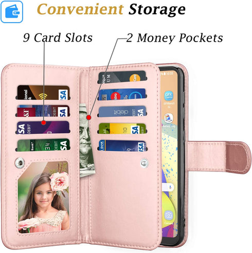 Galaxy A21 Case, for Samsung Galaxy A21 Wallet Case, Takfox PU Leather w 9 ID Credit Card Holder Slots Folio Flip Magnetic Detachable Hard Cover C...
