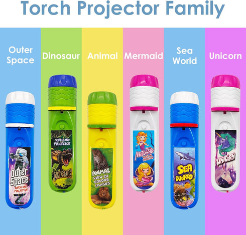 Animal Torch and Projector with 3 Discs 24 Images, Kids Torch for Boys, Animal Toys Small Gifts for Children, Cool Present for Toddler Age 3 4 5 6...