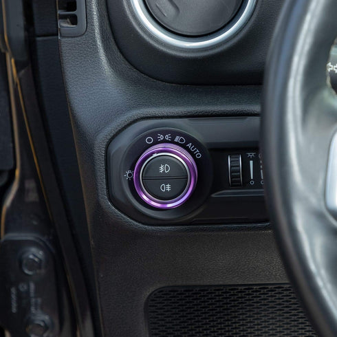 Voodonala Air Conditioner Headlight Center Consoles Switch Knob Cover Trim for 2018-2025+ Jeep Wrangler JL JLU Gladiator JT 4xe Interior Accessori...