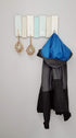 Tumbler Home Beachy Wood Wall Rack-4 Double Metal Hooks-Distressed Beach Decor Finish 16 inch x 8 inch...