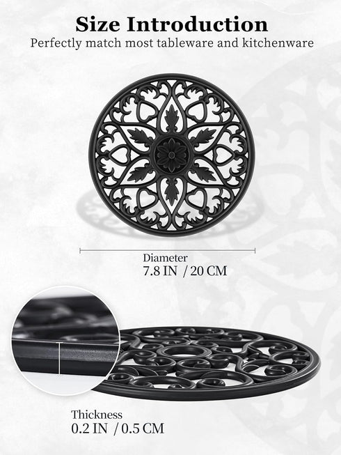 SMARTAKE 3 Set Silicone Trivet Mats, Multi-Use Carved Trivet Mat, Insulated Non-Slip Durable Kitchen Mats, Flexible Modern Kitchen Table Mat, for ...
