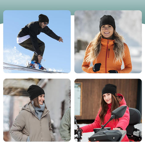 2023 Bluetooth Beanie, Wireless Beanie Headphones, Stylish Sleek Shape Bluetooth Hat, HD Stereo Sound, Built-in Mic, Tech Gifts for Men Women Frie...