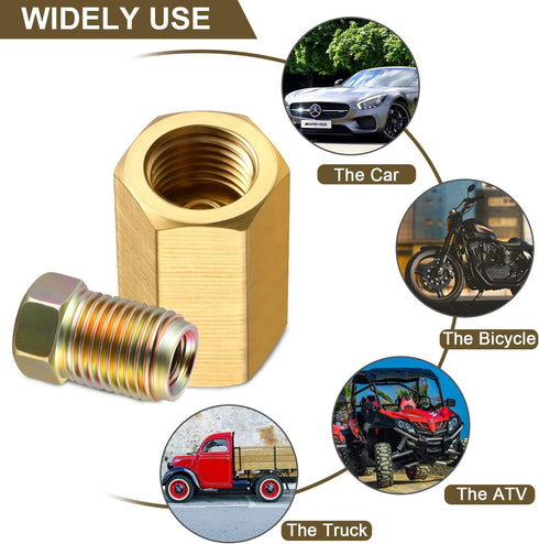 Frienda 12 Pieces 3/8 Inch-24 Threads Brake Line Fittings Assortment for 3/16 Inch Tube (4 Unions, 8 Nuts)...