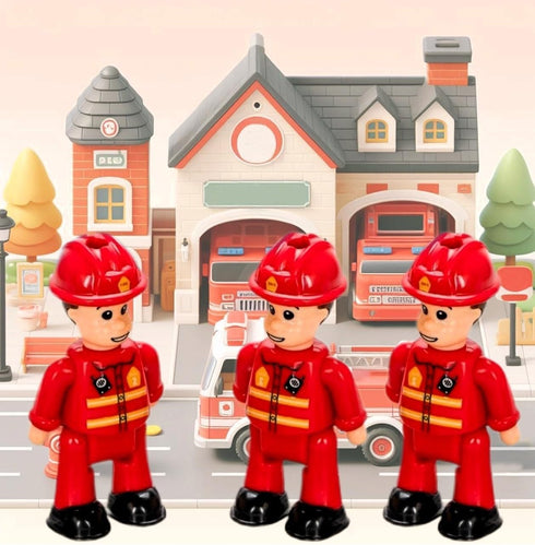 FUNERICA Toy Fireman Action Figures for Kids - Firefighter Figurines Community Helpers Toys - Little People Figures for Firefighter Toys, Fire Tru...