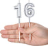 16th Birthday Candles Cake Numeral Candles Happy Birthday Cake Candles Topper Decoration for Wedding Anniversary Celebration Supplies(Silver)...