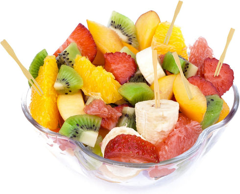 Jovitec 220 Pcs Mini Bamboo Forks 3.5 Inch Appetizer Cocktail Forks Bulk disposable Wood Toothpicks Double Prong Charcuterie Picks for Birthday Pa...