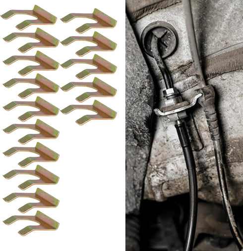 15 Pieces Brake Line Clips Metal Brake Line Retainer, Brake Hose Retaining Clip, U Shaped Brake Hose Clips, Metal Brake Line Clips, Brake Hose Loc...