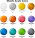 GenCrafts Metallic Acrylic Pouring Paint 12 Colors Pre-Mixed High Flow & Ready to Pour - 2 oz./60 ml Bottles - Multi-Purpose Paints for Canvas, Pa...