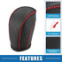 Gear Shift Lever Cover Automotive Interior Gear Shift Knob Trim for Volkswagen Atlas 2018-2022 Black Red Stitches...