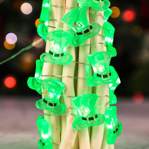 Impress Life Green Hat String Lights, Battery Operated/USB Plug-in 10ft LED with Remote for Decor Bedroom Home Garden Wedding Party for New St. Pa...
