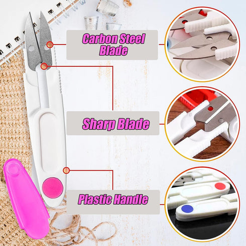 AKOAK 1 Pack U-shaped Yarn Scissors, Tailor's Scissors, Portable Yarn Scissors with Safety Cover, Thread Scissors for Needlework, Cross-Stitch Cra...