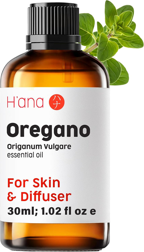 H’ana Oregano Essential Oil - 100% Pure and Natural Oil of Oregano for Skin, Nail, Diffuser, and Aromatherapy - with a Pungent, Herbaceous Scent (...