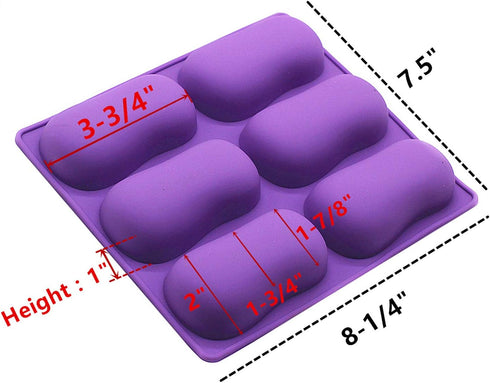 2Pcs Oval Silicone Soap Molds, Classic Oval Shaped Molds for Chocolate Jelly Candy Making...