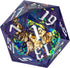 Cusdie Single D20 DND Dice with Sharp Edges and Glitter Foil Inclusions, 20 Sided D&D Dice, 33mm Handcrafted Polyhedral Dice, for Role Playing Gam...