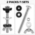 2Pcs Universal Toilet Tank to Bowl Bolts Kit, Heavy Duty Toilet Bolts with Rubber Washers Gaskets and Wing Nuts Extra Long Nut Screw Set for Toile...