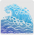FINGERINSPIRE Sea Waves Drawing Painting Stencils Templates 11.8x11.8 inch Plastic Stencils Decoration Square Reusable Stencils for Painting on Wo...