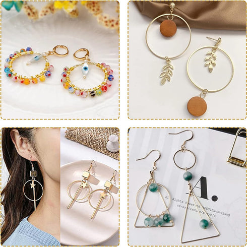 Earrings Beading Hoop,TopBine Earring Finding Round Making Hoop Earring Bulk Open Bezel Pendant Frame for DIY Jewelry Making (Round 60pcs (20/25/3...