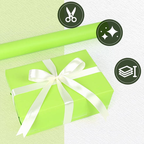 Shindel Wrapping Paper Roll, 32.8Ft. Kraft Paper for Packing Gift Wrapping Parcel Wall Art Crafts Bulletin Boards Floor Covering Light Green...