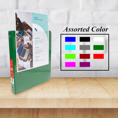 BAZIC 3 Ring Binder 1/2" Economy View Binders Organizer - Green, Round Ring, Hold 100 Sheets Paper, for School Office Home, 1-Count...