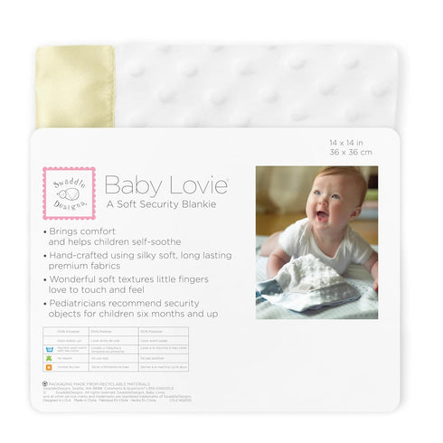 SwaddleDesigns Baby Lovie, Small Security Blanket, Plush Dots with Satin Trim, Pastel Yellow...