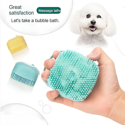 2pcs Dog Brush, Cat Brush, Dog Hair Brush, Pet Grooming Brush, Self-cleaning Slicker Brush ..AND.. Silicone Dog Bath Brush, Pet Hair Removal Tool ...