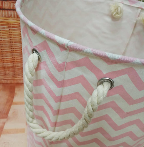 Round Laundry Basket, Waterproof Canvas Large Clothes Basket Laundry Hamper with Handles,Cute Cartoon Kids Nursery Hamper for Girls Room,Toy Stora...