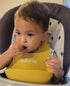 Silicone Baby Bibs with Spill Catcher, Set of 2, Adjustable Waterproof & BPA Free, For Boys And Girls, Babies & Toddlers, Pastel Orange & Yellow...