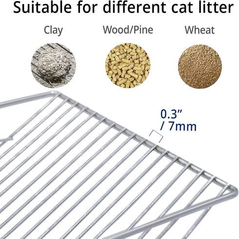 Stainless Steel Cat Litter Scoop with Holder Stand, Heavy Duty and Easy Clean...